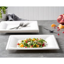 Disposable 18 White Square Reusable Sugarcane Plate 26cm - Bio