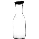 Disposable 1 Transparent & Black Reusable Plastic Pitcher With Lid 1.5L - Clear