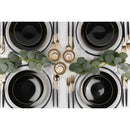 Disposable 32 Black & Gold Reusable Plastic Combo Plate - Classic