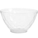 Disposable 1 Transparent Reusable Plastic Serving Bowl 23cm - Hammered