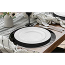 Disposable 1 Black Round Reusable Plastic Mirror Charger Plate