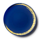 Disposable_Whisk - Blue & Gold Reusable Plastic Plate 26cm/10in 10pc