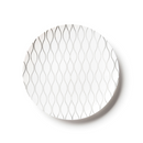 Disposable_Whisk - White & Silver Reusable Plastic Plate 19cm/7.5in 10pc