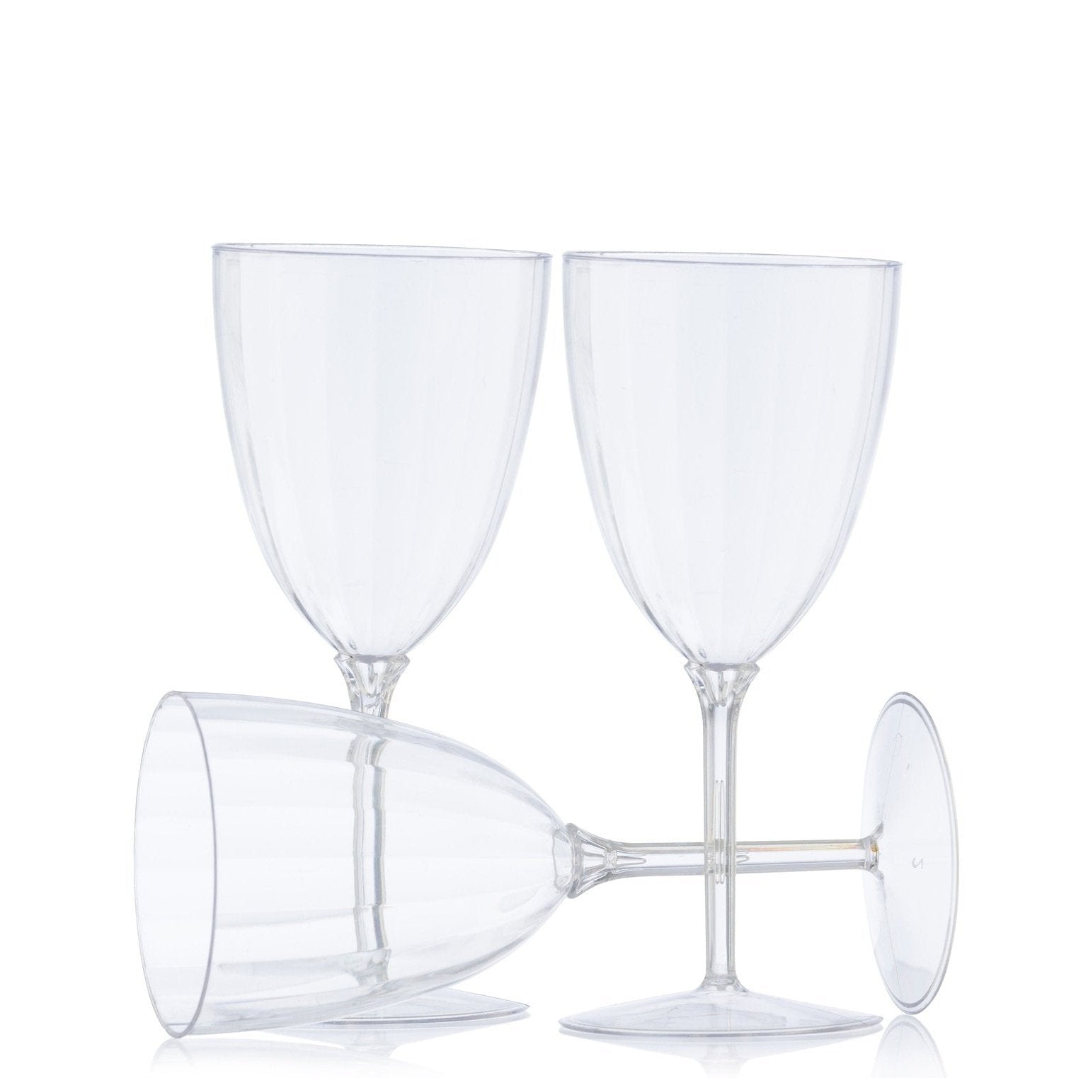 8 Transparent Reusable Wine Cups 200ml Elegant