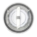 Disposable 32 White & Silver Reusable Plastic Combo Plate - Aristocrat