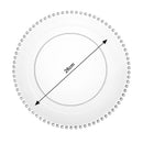 Disposable 10 Transparent Silver Round Dinner Plates Beaded