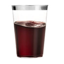 Disposable 10 Transparent & Silver Reusable Plastic Tumblers 300ml - Line