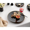 Disposable 10 Black & Gold Reusable Plastic Plate 26cm - Classic