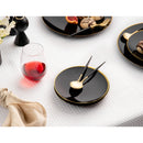 Disposable 10 Black & Gold Reusable Plastic Plate 19cm - Classic
