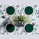 Disposable 20 Green & Gold Reusable Plastic Combo Plate - Edge