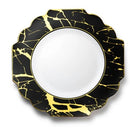 Disposable 10 Black & Gold Reusable Plastic Plate 21cm - Grand