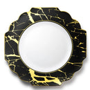 Disposable 10 Black & Gold Reusable Plastic Plate 26cm - Grand