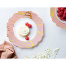 Disposable 10 Pink & Gold Reusable Plastic Plate - Grand