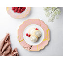 Disposable 10 Pink & Gold Reusable Plastic Plate 26cm - Grand