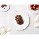 Disposable 10 White & Silver Reusable Plastic Plate 27cm - Grand