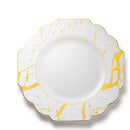 Disposable 10 White & Gold Reusable Plastic Plate 27cm - Grand