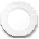 Disposable 10 White & Silver Reusable Plastic Plate 27cm - Grand
