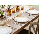 Disposable 32 White & Gold Reusable Plastic Combo Plate - Metrix