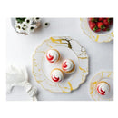 Disposable 10 White & Gold Reusable Plastic Plate 26cm - Grand