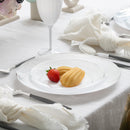 Disposable 32 White & Silver Reusable Plastic Combo Plate - Metrix