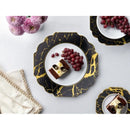 Disposable 10 Black & Gold Reusable Plastic Plate 26cm - Grand