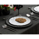 Disposable 32 White & Silver Reusable Plastic Combo Plate - Luxe