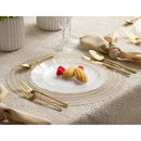 Disposable 10 Transparent & Gold Reusable Plastic Plate 26cm - Luxe