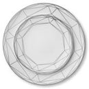 Disposable 32 White & Silver Reusable Plastic Combo Plate - Metrix
