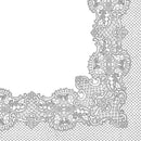Disposable_Silver Napkin 33x33cm/13in 20pc - Lace Frame