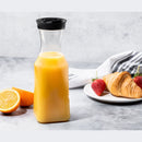 Disposable 1 Transparent & Black Square Reusable Plastic Pitcher With Lid 1.5L