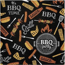 Disposable 20 Black Napkin 33x33cm - Bbq Party