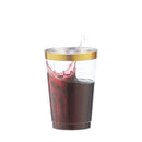 Disposable 10 Transparent & Gold Reusable Plastic Tumblers 300ml - Line