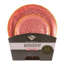 Disposable 32 Pink & Gold Reusable Plastic Dinnerware Set - Weave