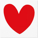 Disposable 20 Red Napkin 33x33cm - Red Hearts