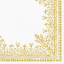 Disposable 20 Gold Napkin 33x33cm - Ornamental Frame Gold