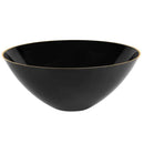 Disposable 1 Black & Gold Reusable Plastic Serving Bowl 3.3L - Curve