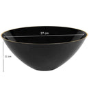 Disposable 1 Black & Gold Reusable Serving Bowl - Curve
