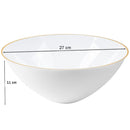 Disposable 1 White & Gold Reusable Serving Bowl - Curve