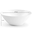 Disposable 1 White & Silver Reusable Serving Bowl - Curve