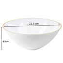Disposable 1 White & Gold Reusable Serving Bowl - Curve