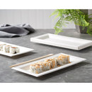 Disposable 18 White Reusable Sugarcane Serving Tray 13x26cm - Bio