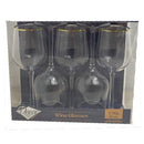 Disposable 5 Transparent & Gold Reusable Wine Cups - Line