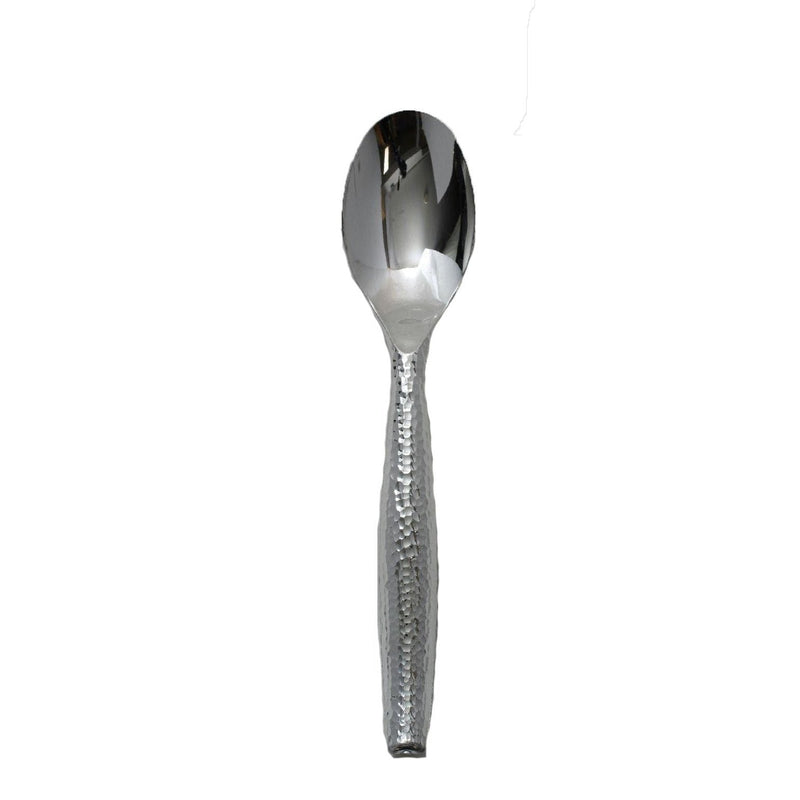 Disposable_Hammered - Silver Reusable Plastic Serving Utensil