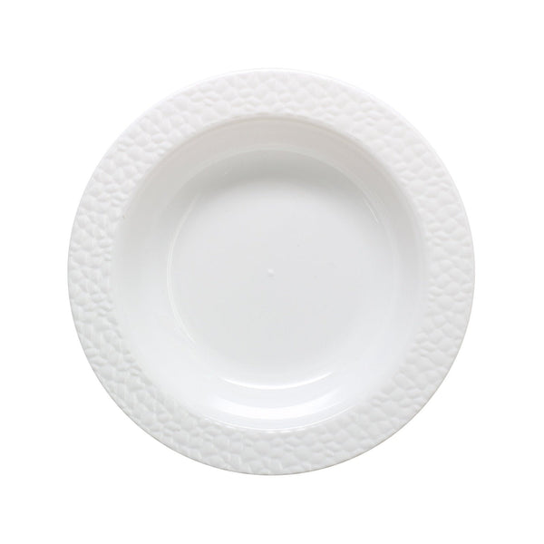 Disposable_Hammered - White Reusable Plastic Soup Bowl 400ml/13.5oz 10pc