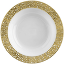 Disposable_Inspiration - White & Gold Reusable Plastic Soup Bowl 400ml/13.5oz 10pc