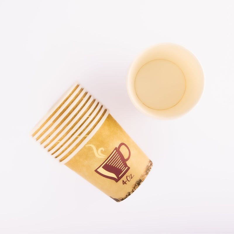 Disposable 50 Brown Reusable Paper Paper Hot Cups 