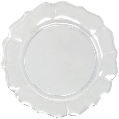 Disposable_Scallop - Transparent Reusable Plastic Plate 26cm/10in 10pc