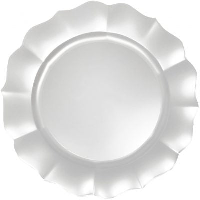 Disposable_Scallop - White Reusable Plastic Plate 26cm/10in 10pc