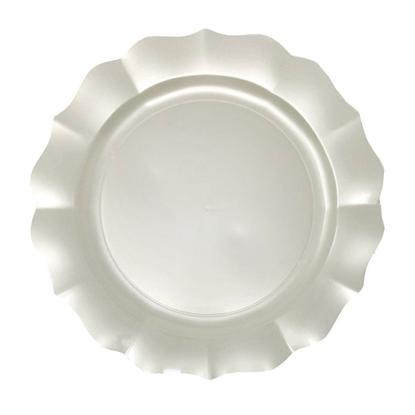 Disposable_Scallop - Pearl Reusable Plastic Plate 26cm/10in 10pc
