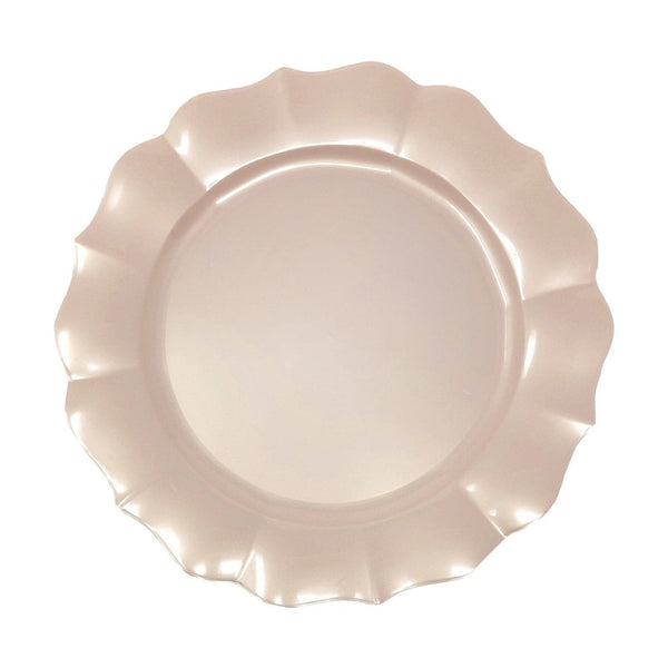 Disposable_Scallop - Pink Reusable Plastic Plate 26cm/10in 10pc